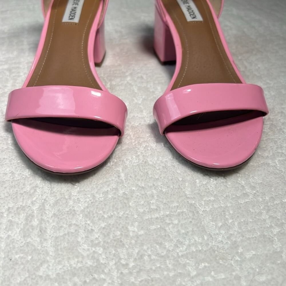 Steve Madden Irenee pink open toe ankle strap low block heel sandal shoes 10 - Picture 2 of 8